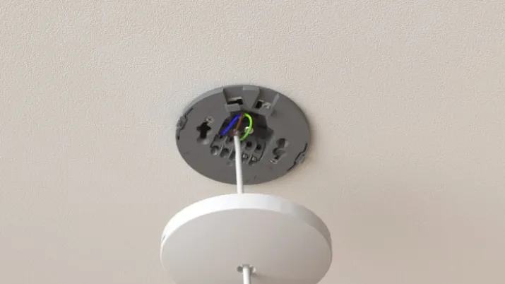 ABB lampeudtag med afdækning, Ø9,7 cm, hvid