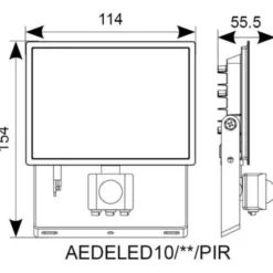 Ansell Lighting Eden projektør med sensor, 10W, 3000K