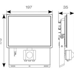 Ansell Lighting Eden projektør med sensor, 50W, 4000K
