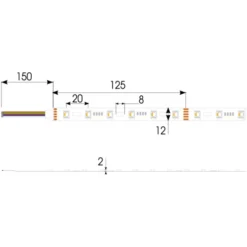 Ansell Lighting Z-Cell LED strip, farvet + hvidt lys, 2700K, 50 meter