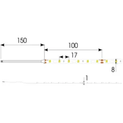 Ansell Lighting Z-Cell LED strip, hvidt lys, 3000K, 5 meter