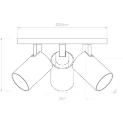 Astro Ascoli Triple Round spotlampe, 3 spots, sort