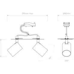 Astro Ascoli Twin spotlampe, 2 spots, sort