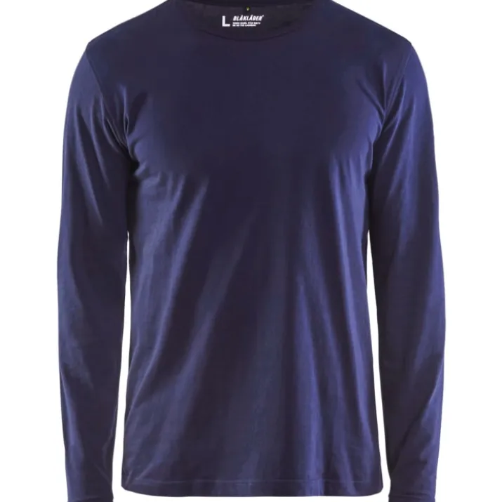 Blåkläder Workwear 35001 langærmet t-shirt, marineblå, str. S