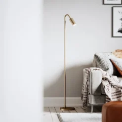 By Rýdens Curve gulvlampe, guld