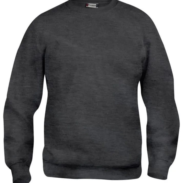 Clique Basic Roundneck sweatshirt, koksgrå meleret, str. 2XL