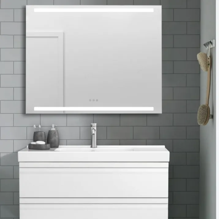 Dansani Level spejl med lys, 100x80 cm