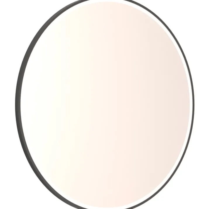 Dansani Mido+ Shine spejl med lys, dæmpbar, Ø90 cm, sort