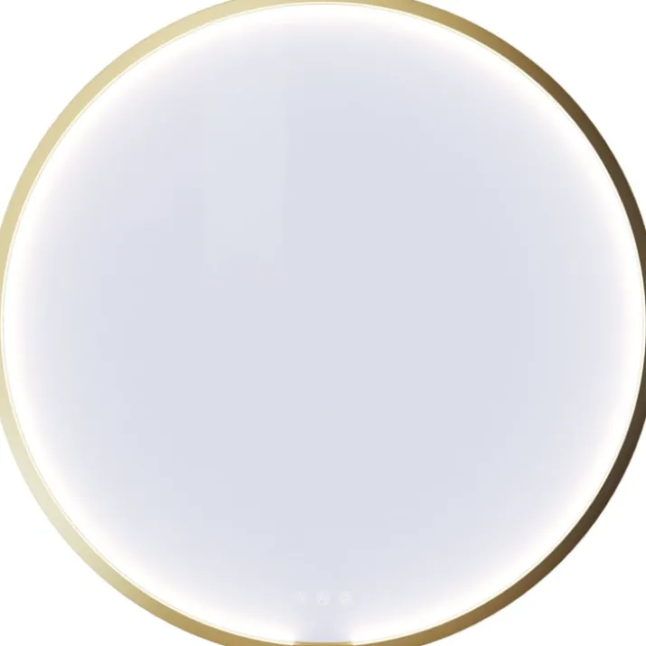 Dansani You Moon spejl med lys, messing, Ø75 cm