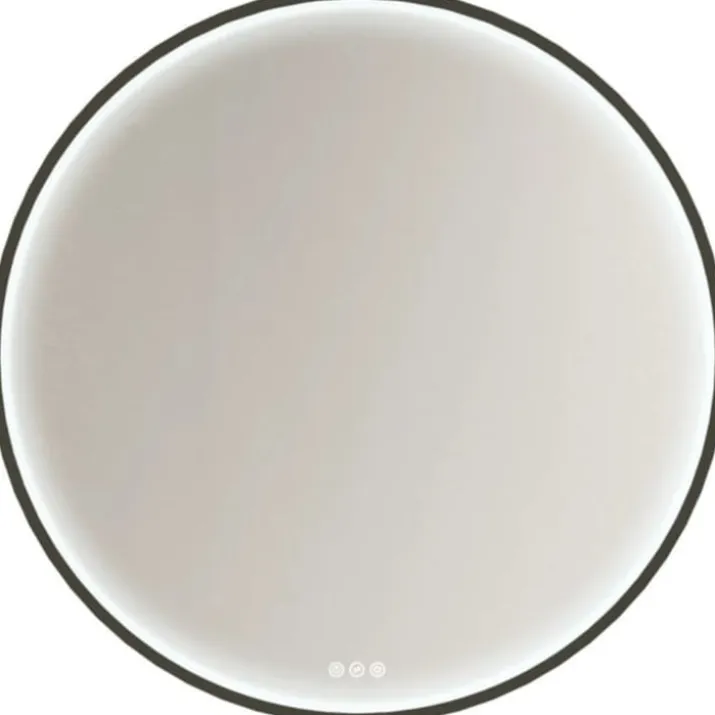 Dansani You Moon spejl med lys, sort, Ø75 cm