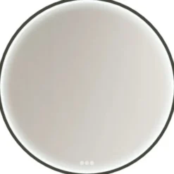 Dansani You Moon spejl med lys, sort, Ø90 cm