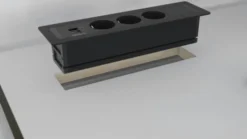 Deltaco indbygget stikkontakt, 3 stik, A+C USB-oplader, sort