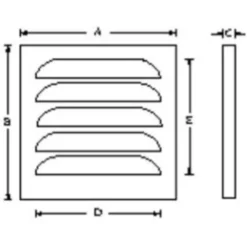 Duka jalousirist, 175x175 mm, kobber