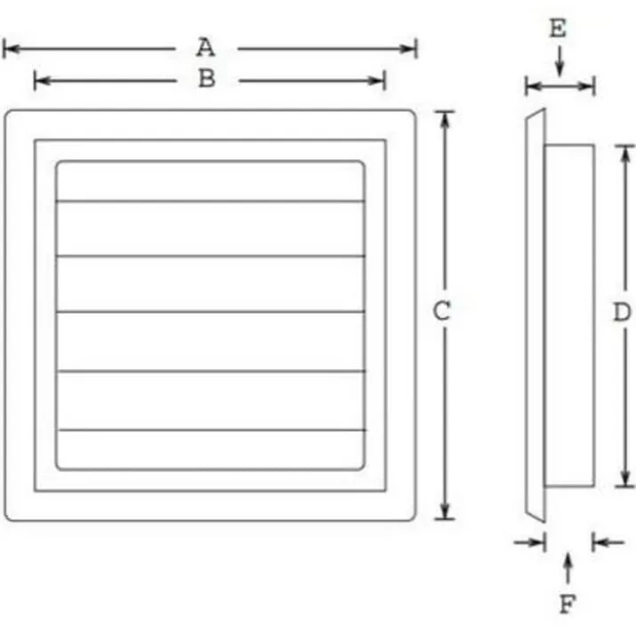Duka jalousirist, 150x150 mm, sort