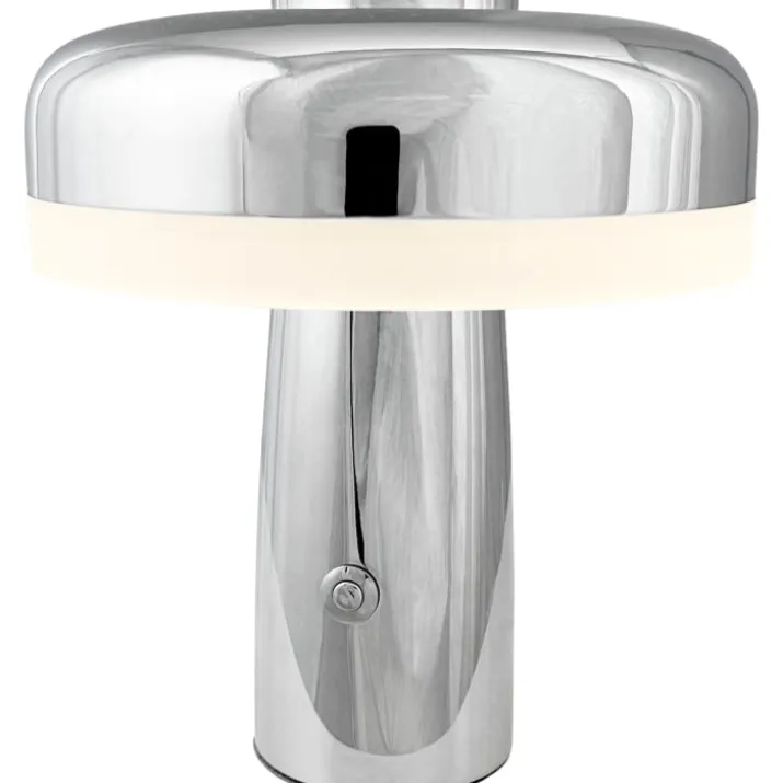 Dyberg Larsen Porter genopladelig bordlampe, krom