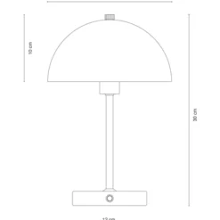 Dyberg Larsen Stockholm genopladelig bordlampe, rød