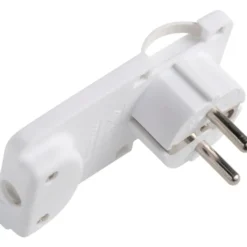 E-line Schuko vinkelstikprop med jord, hvid