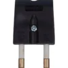 E-line stikprop, flad, uden jord, sort