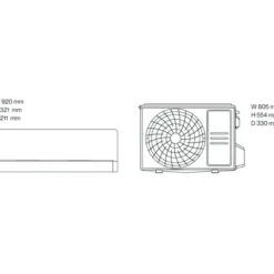 ELL Front Boost Dark luft til luft varmepumpesæt, 6,15 kW