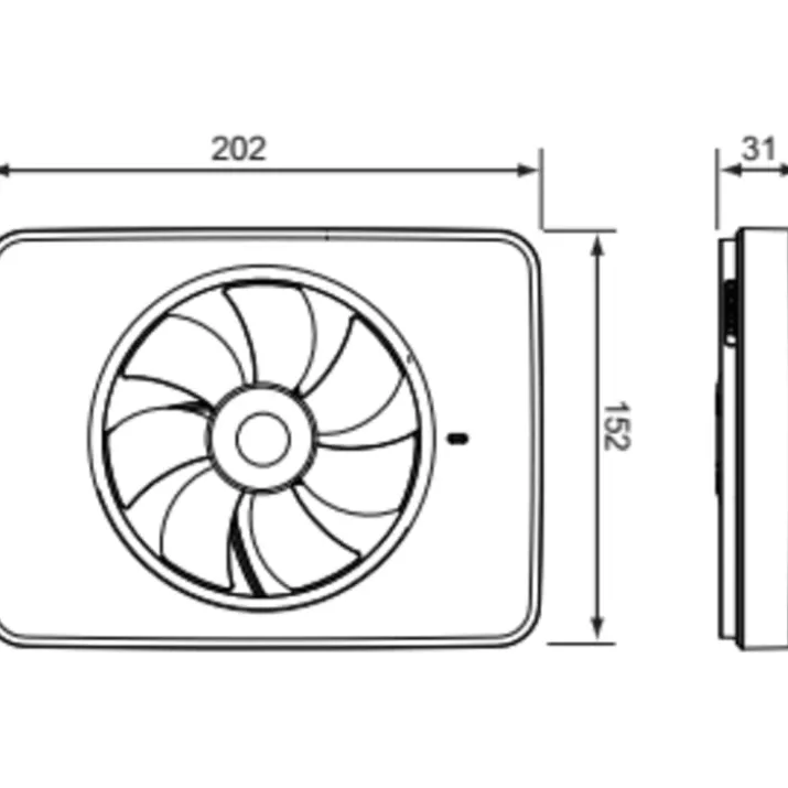 Fresh Intellivent 2.0 badventilator, fugtstyring, timer, Ø100 mm, sort