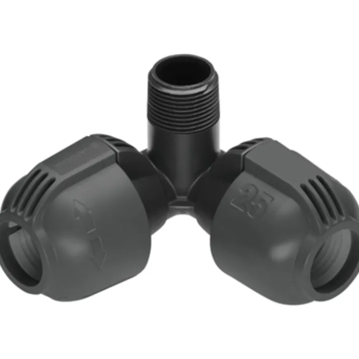 Gardena Pipeline hjørne T-stykke, 25 mm, 3/4" nippel