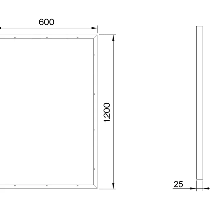 Green:ID Click-Fit indbygningsramme for LED panel, 60x120 cm, hvid