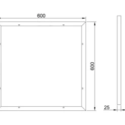 Green:ID hvid integrationsramme til panel, 60x60 cm