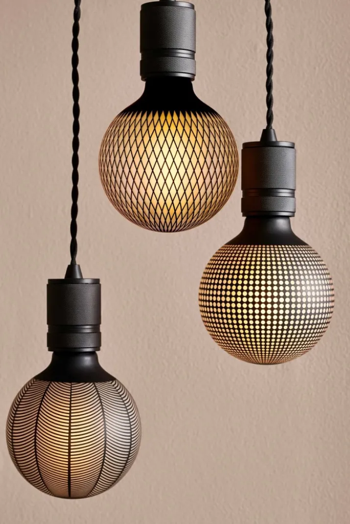 Halo Design Colors Diamond Print E27 globepære, 3-trins dæmp, 7W