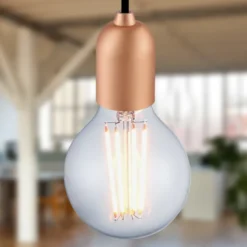 Halo Design E27 metal fatning, børstet kobber