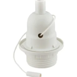 Halo Design E27 plast fatning med snorafbryder, hvid