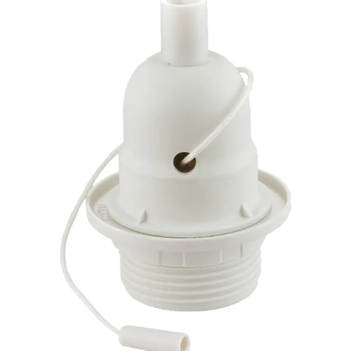 Halo Design E27 plast fatning med snorafbryder, hvid
