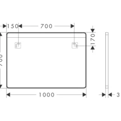 Hansgrohe Xarita Lite Q spejl med lys, 100x70 cm, hvid