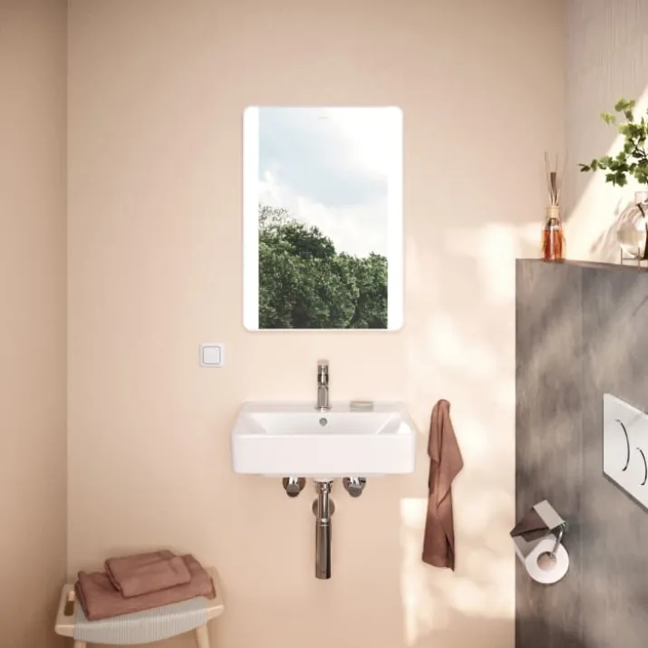Hansgrohe Xarita Lite Q spejl med lys, 50x70 cm, hvid