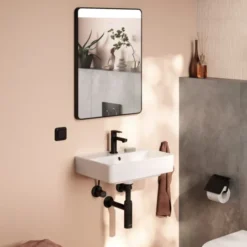 Hansgrohe Xarita Lite Q spejl med lys, 50x70 cm, sort