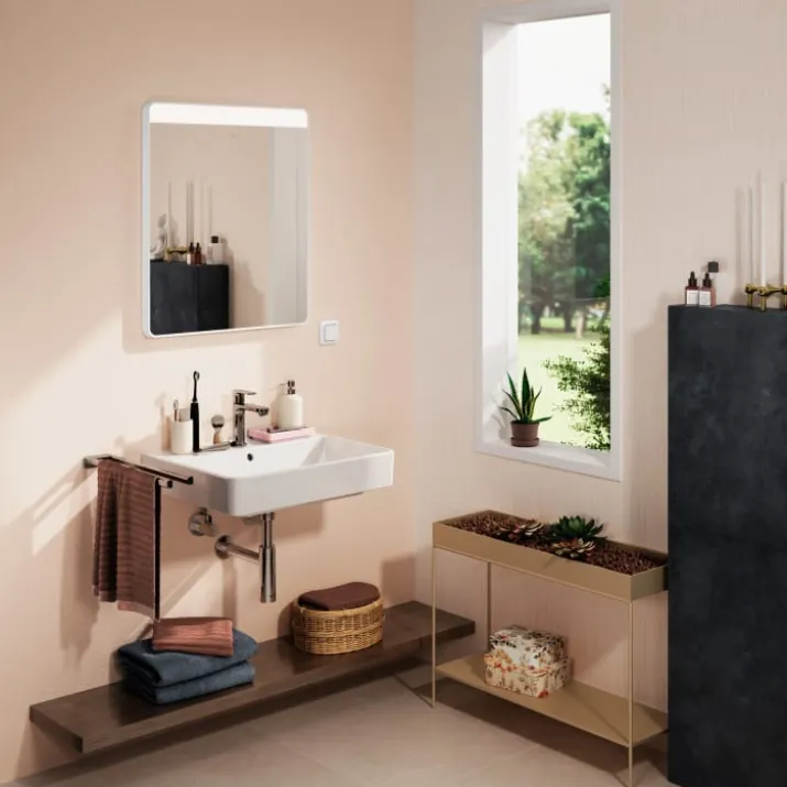 Hansgrohe Xarita Lite Q spejl med lys, 60x70 cm, hvid
