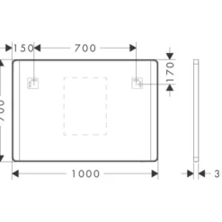 Hansgrohe Xarita Lite Q spejl med lys, sensor, 100x70 cm, hvid