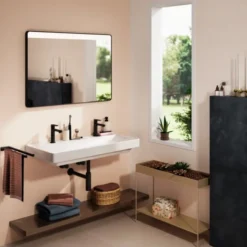 Hansgrohe Xarita Lite Q spejl med lys, sensor, 100x70 cm, sort