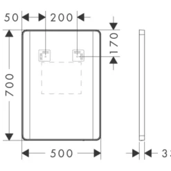 Hansgrohe Xarita Lite Q spejl med lys, sensor, 50x70 cm, hvid