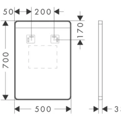 Hansgrohe Xarita Lite Q spejl med lys, sensor, 50x70 cm, sort