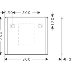 Hansgrohe Xarita Lite Q spejl med lys, sensor, 80x70 cm, hvid