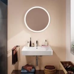 Hansgrohe Xarita Lite S spejl med lys, sensor, Ø70 cm, hvid