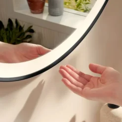 Hansgrohe Xarita Lite S spejl med lys, sensor, Ø70 cm, sort