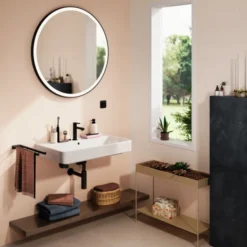 Hansgrohe Xarita Lite S spejl med lys, Ø90 cm, sort