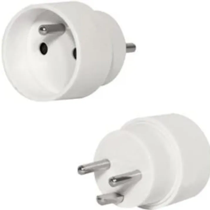 Heatcom Hybrid adapter stik, schuko til DK stik, hvid