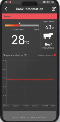 HerQs Dome, stegetermometer med trådløs display, appstyret