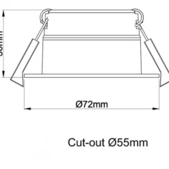 Hilux D3 Tilt360 indbygningsspot, 6W, 2700K, sort