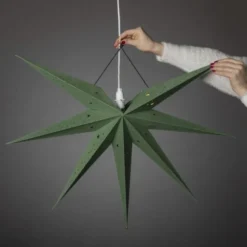 Konstsmide julestjerne med lys, 60 cm, grøn