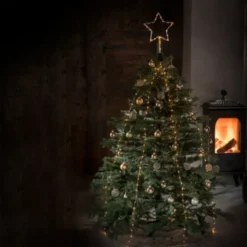 Konstsmide juletræslys med topstjerne, guld