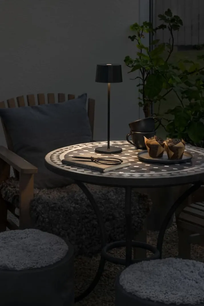 Konstsmide Positano genopladelig udendørs bordlampe, sort