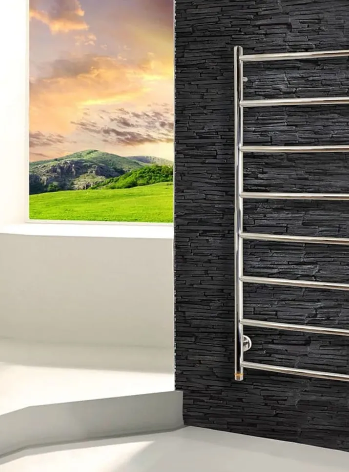 Kriss Polaris håndklædetørrer, el, 50x120 cm,poleret rustfrit stål